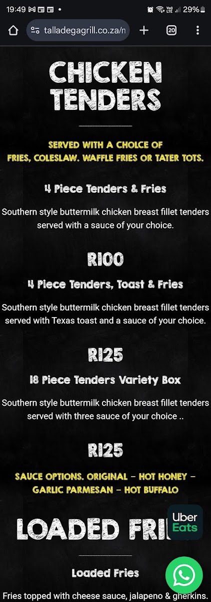 Talladega Grill Photo Menu 8