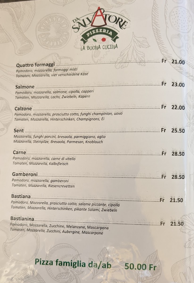 Pizzeria da Salvatore Photo Menu 1