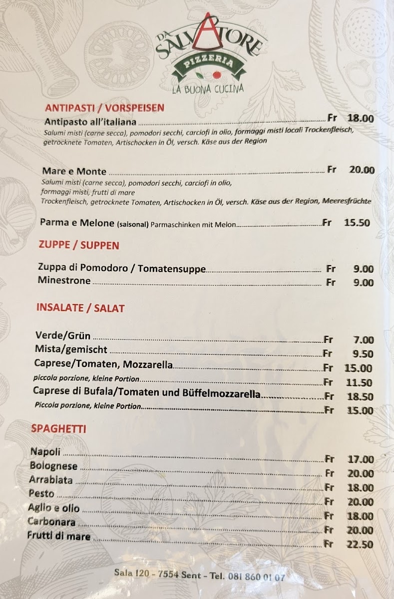 Pizzeria da Salvatore Photo Menu 2