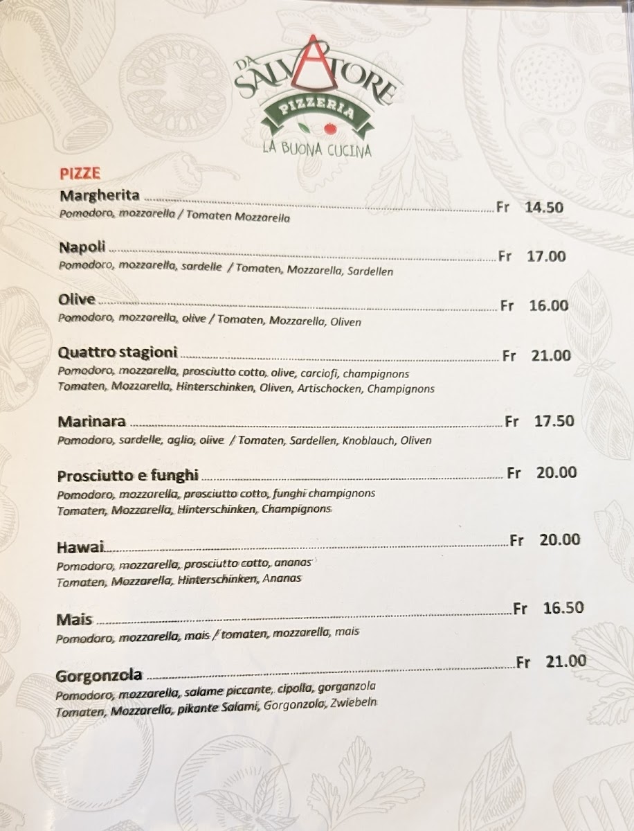 Pizzeria da Salvatore Photo Menu 3