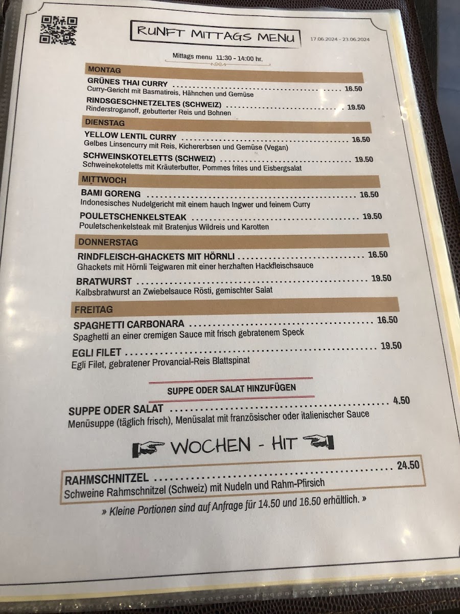 Runft Cafe Photo Menu 1