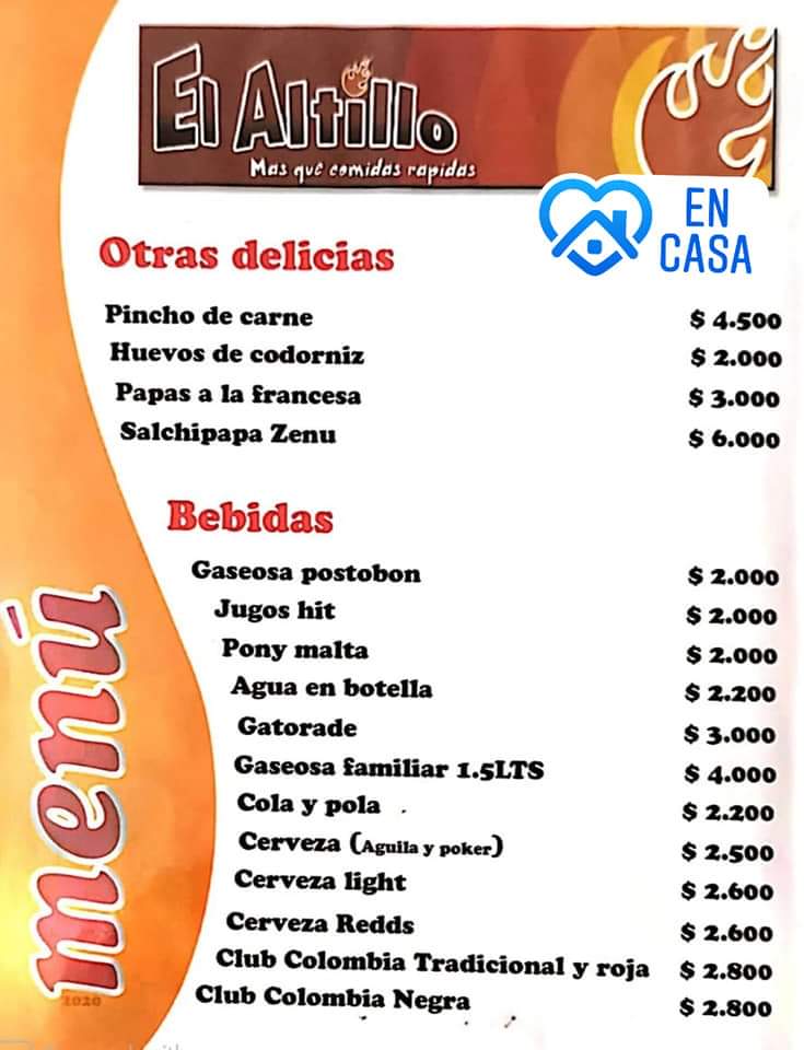 EL ALTILLO COMIDAS RAPIDAS Photo Menu 2