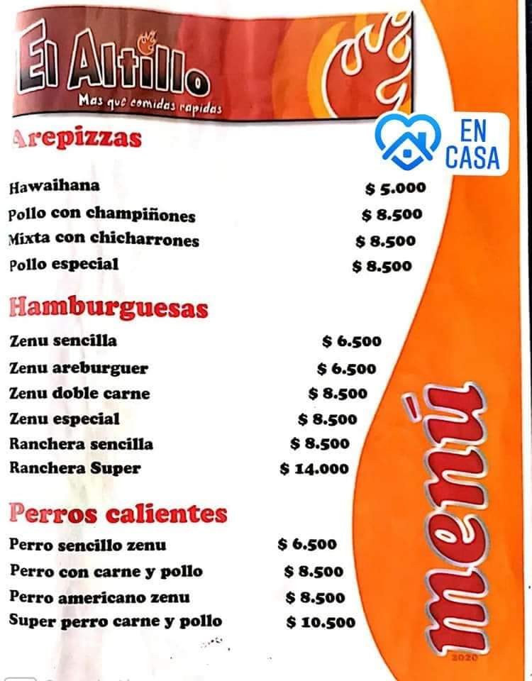 EL ALTILLO COMIDAS RAPIDAS Photo Menu 3