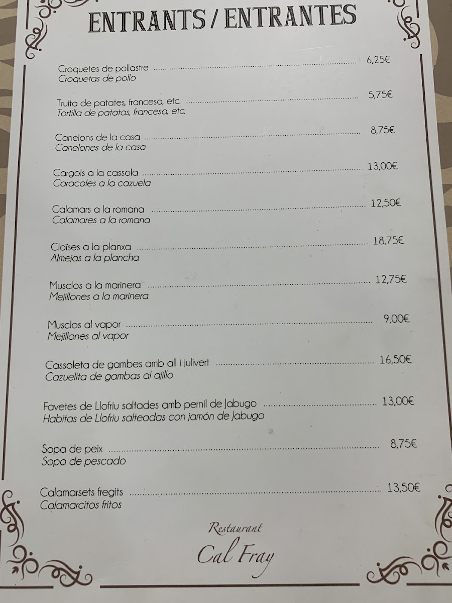 Restaurant Cal Fray Photo Menu 10