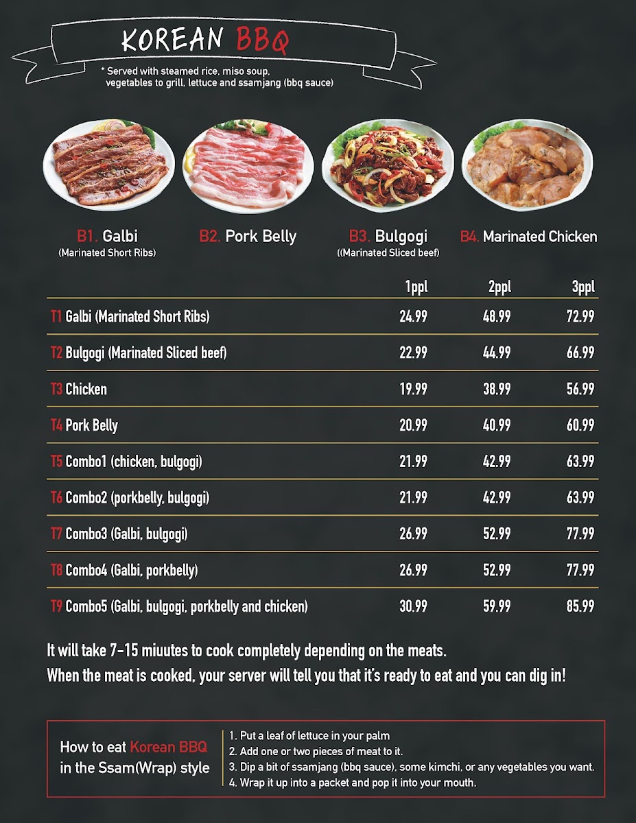 Busan Korean BBQ Photo Menu 2