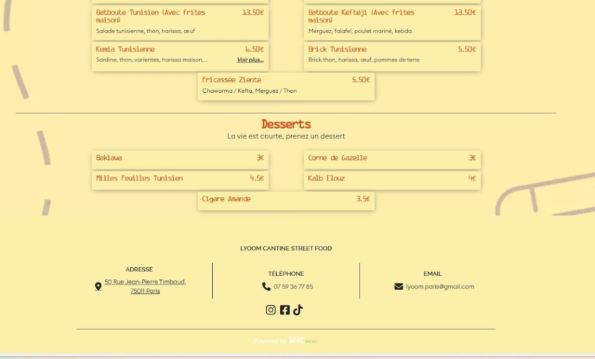 Lyoom Cantine Photo Menu 3