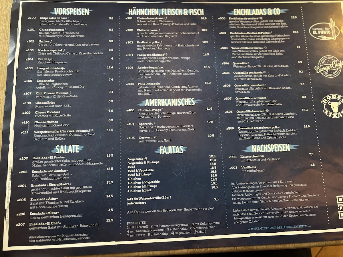 Cantina Bar El Punto Photo Menu 1