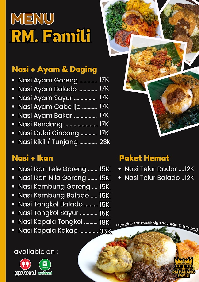 Rumah Makan Padang Famili Photo Menu 1
