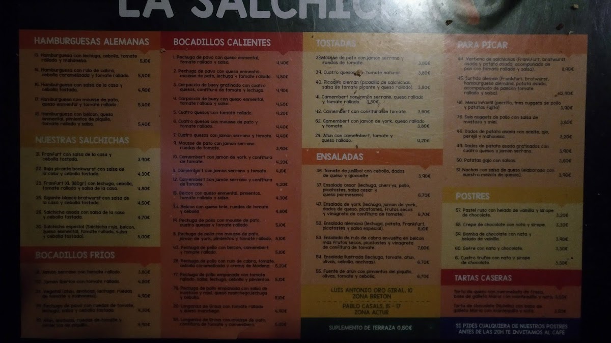 Bocatería La Salchicha Photo Menu 6