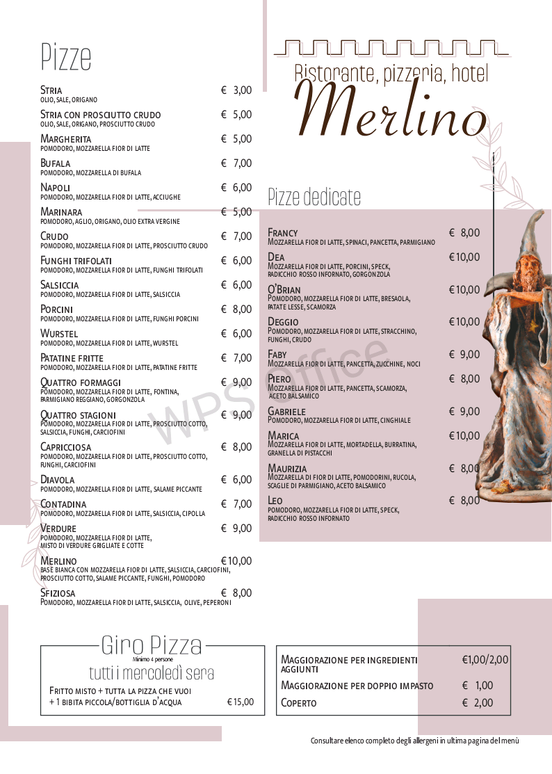 Albergo Ristorante Merlino Photo Menu 3