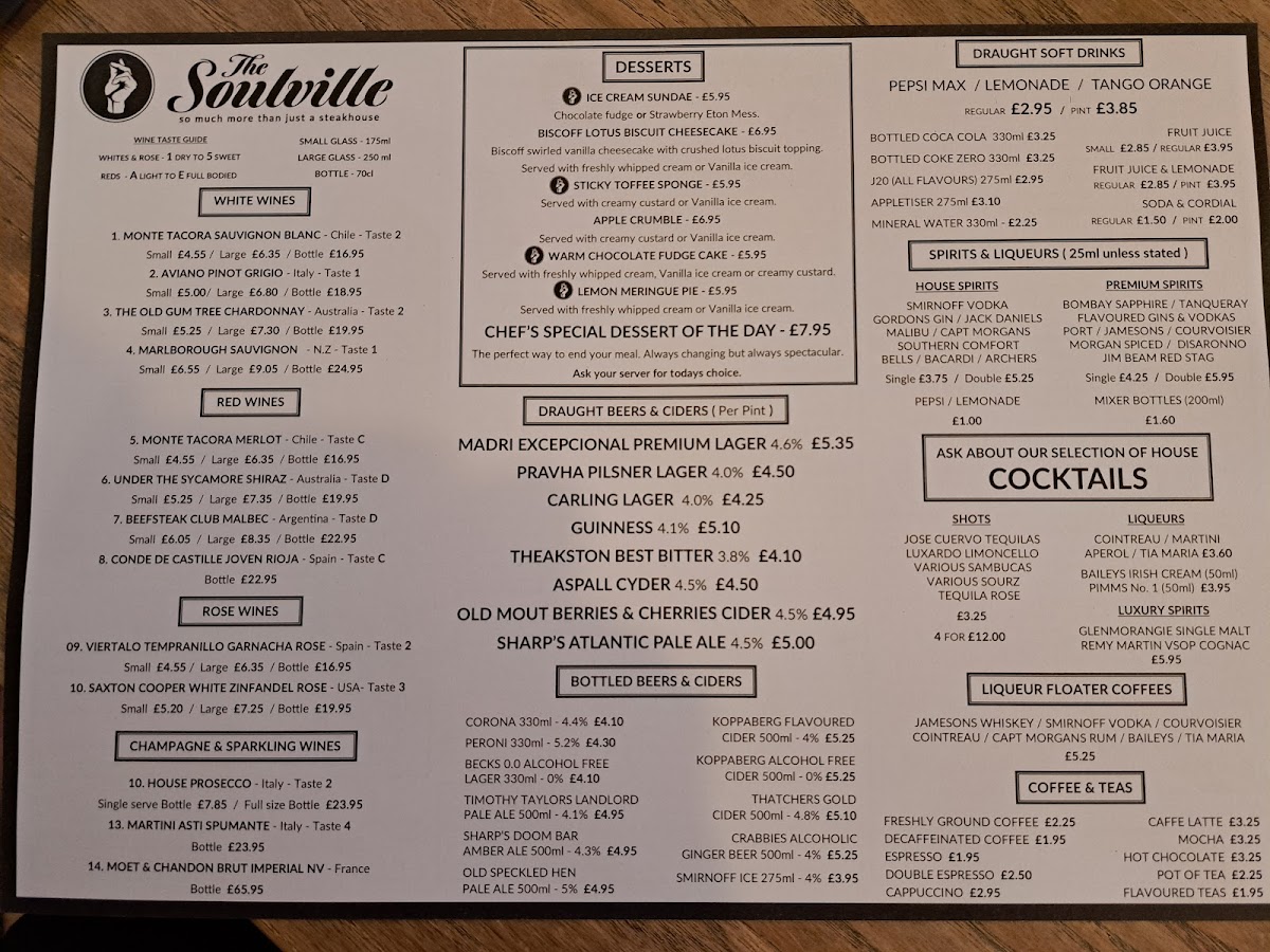 The Soulville Steakhouse Photo Menu 2