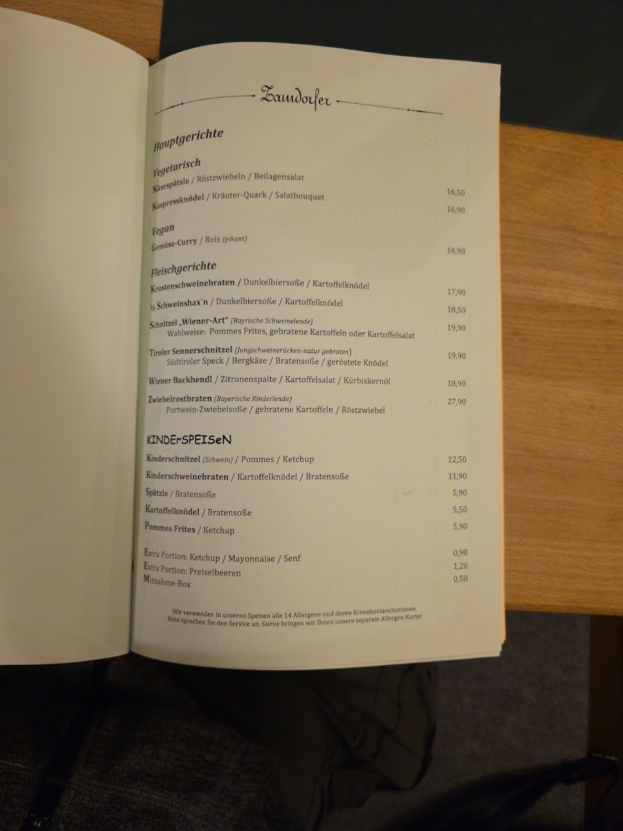 Wirtshaus Zamdorfer Biergarten Photo Menu 8