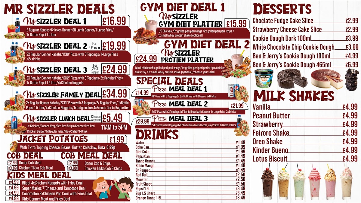 Mr Sizzler Photo Menu 1