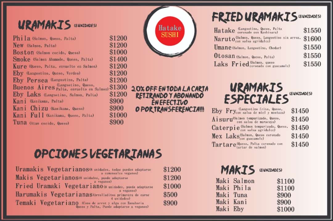 Hatake Sushi Ituzaingo Photo Menu 2
