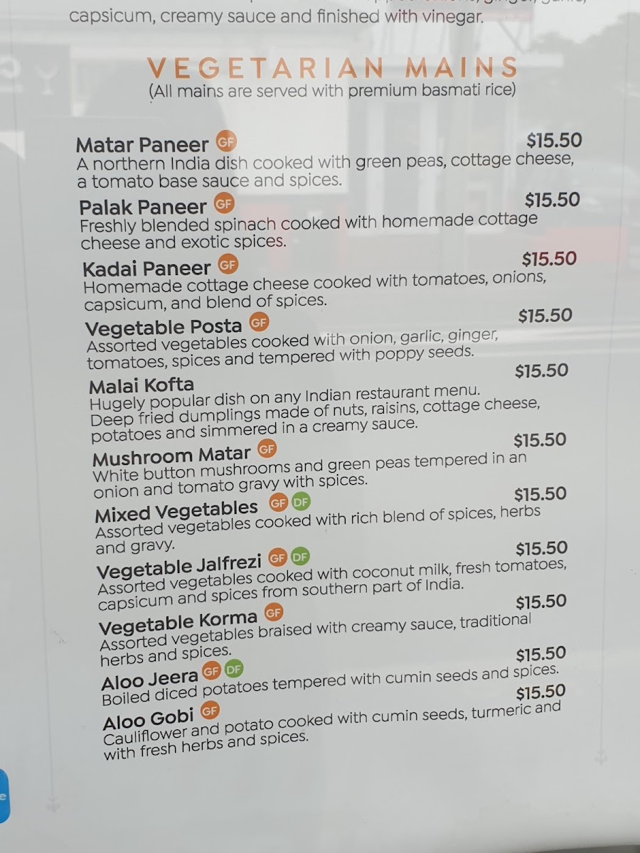 The Great India, Christchurch Photo Menu 2