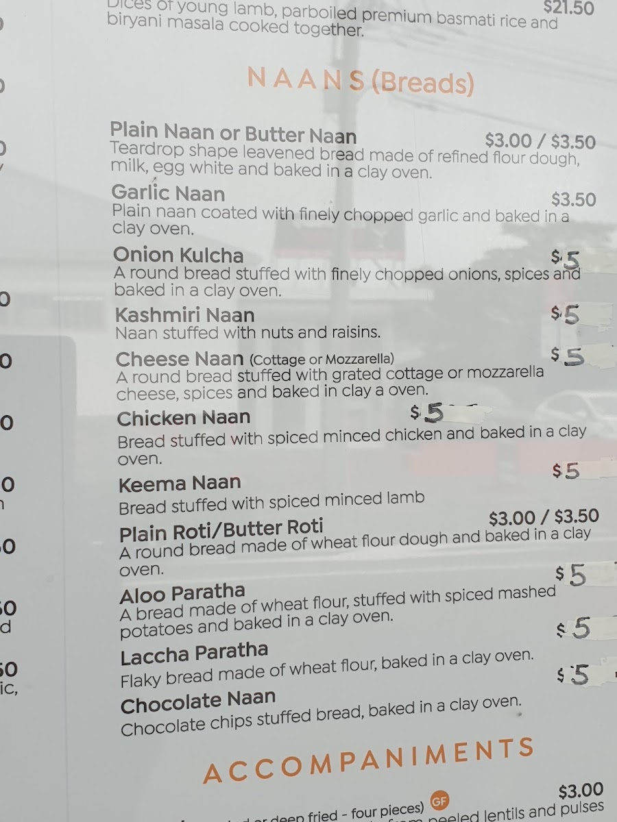The Great India, Christchurch Photo Menu 6