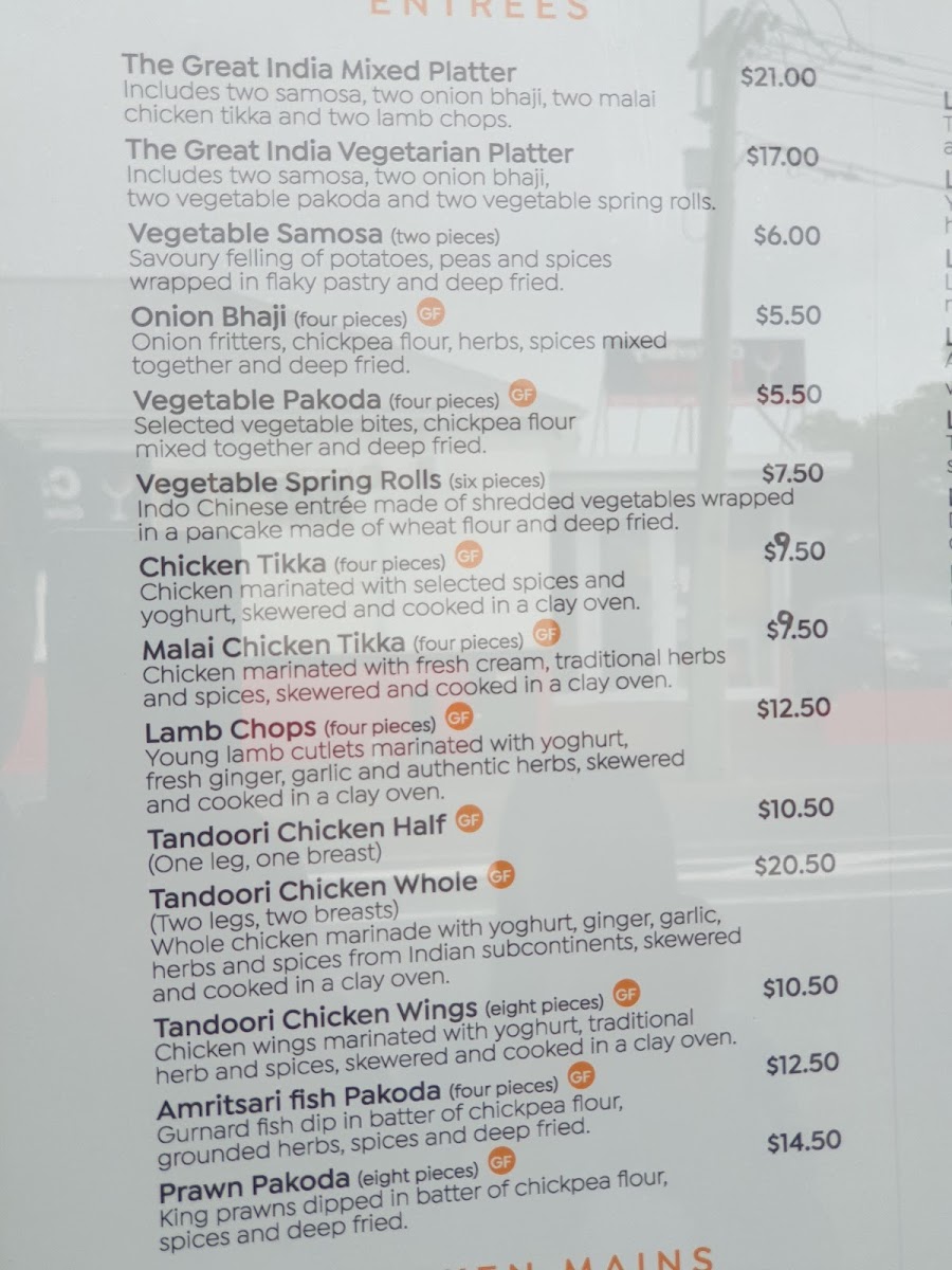 The Great India, Christchurch Photo Menu 8
