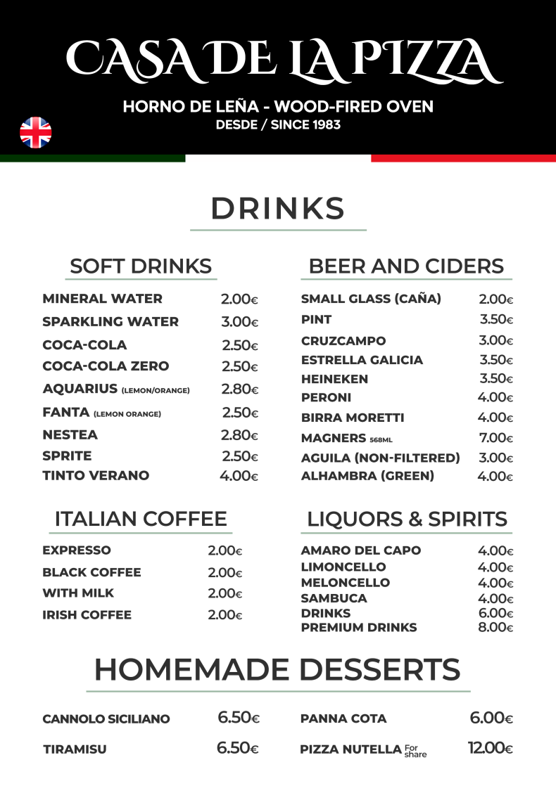 Casa De La Pizza Photo Menu 1