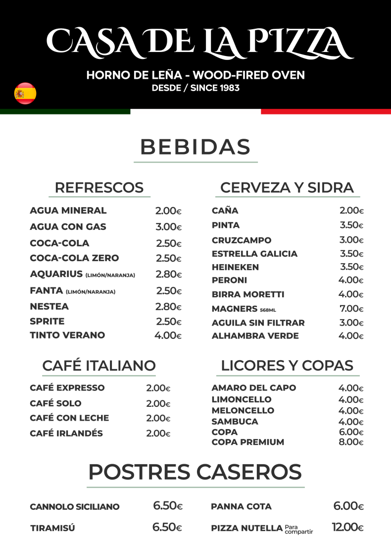 Casa De La Pizza Photo Menu 2