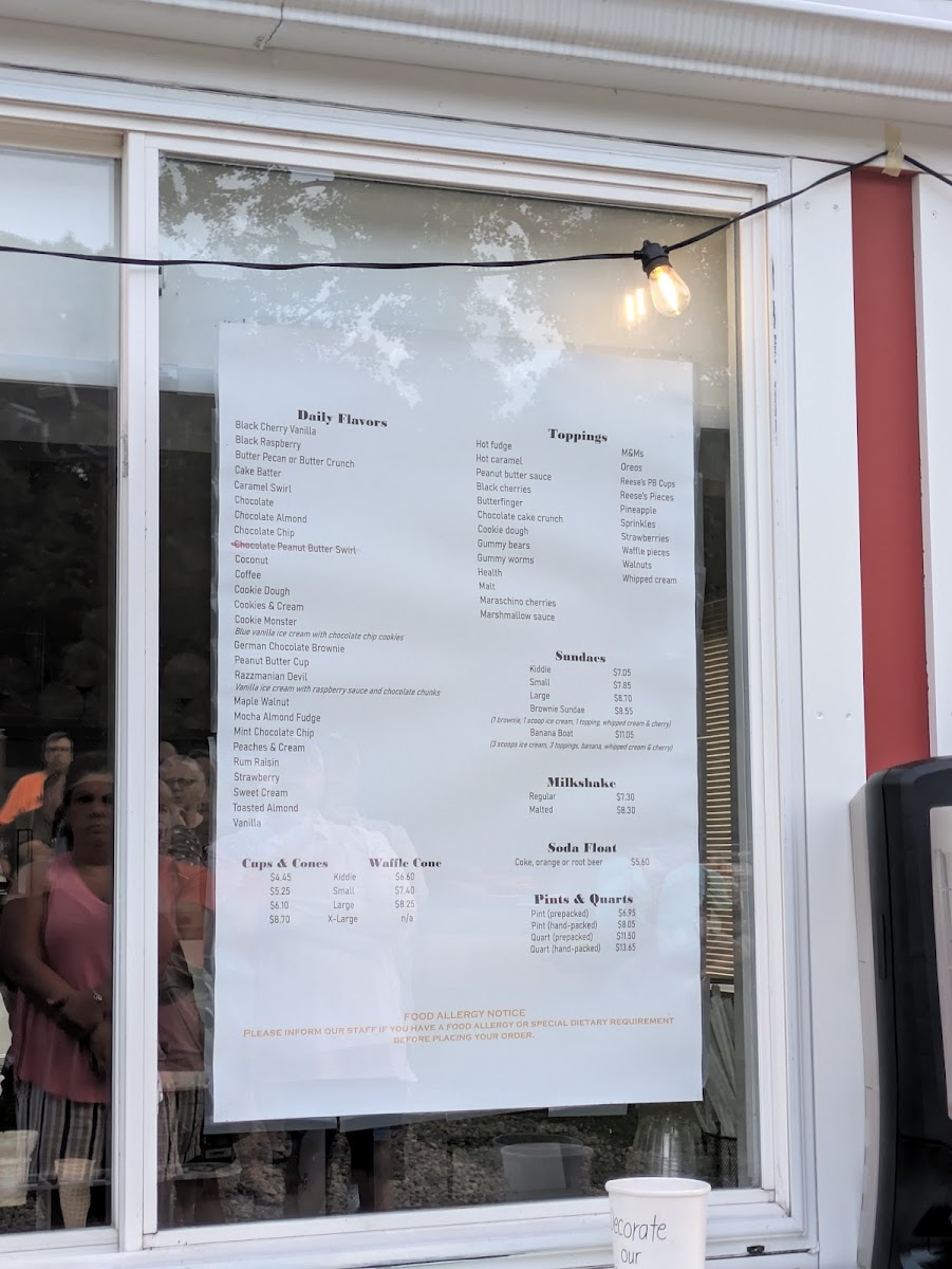 Rich Farm Ice Cream, Middlefield Photo Menu 1