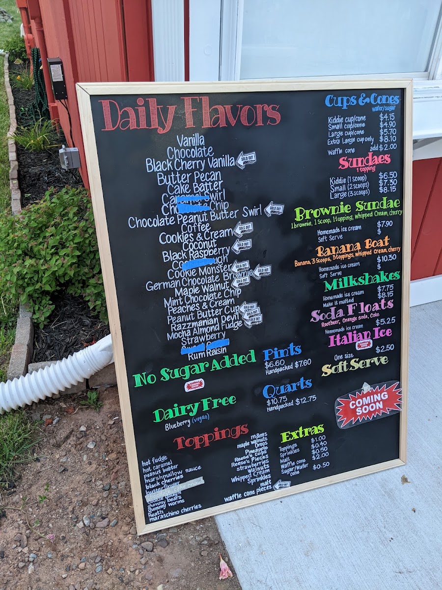 Rich Farm Ice Cream, Middlefield Photo Menu 3