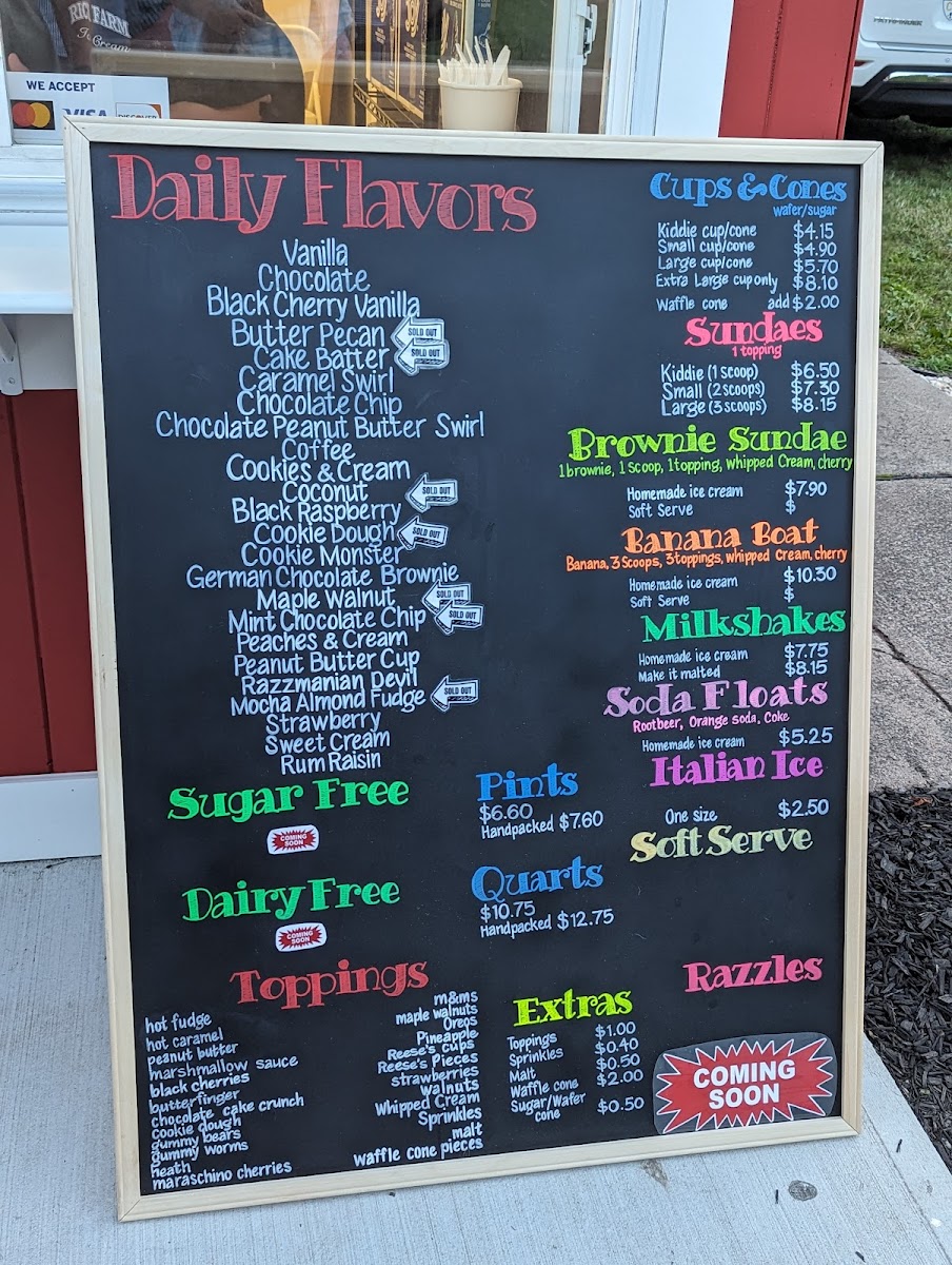 Rich Farm Ice Cream, Middlefield Photo Menu 6