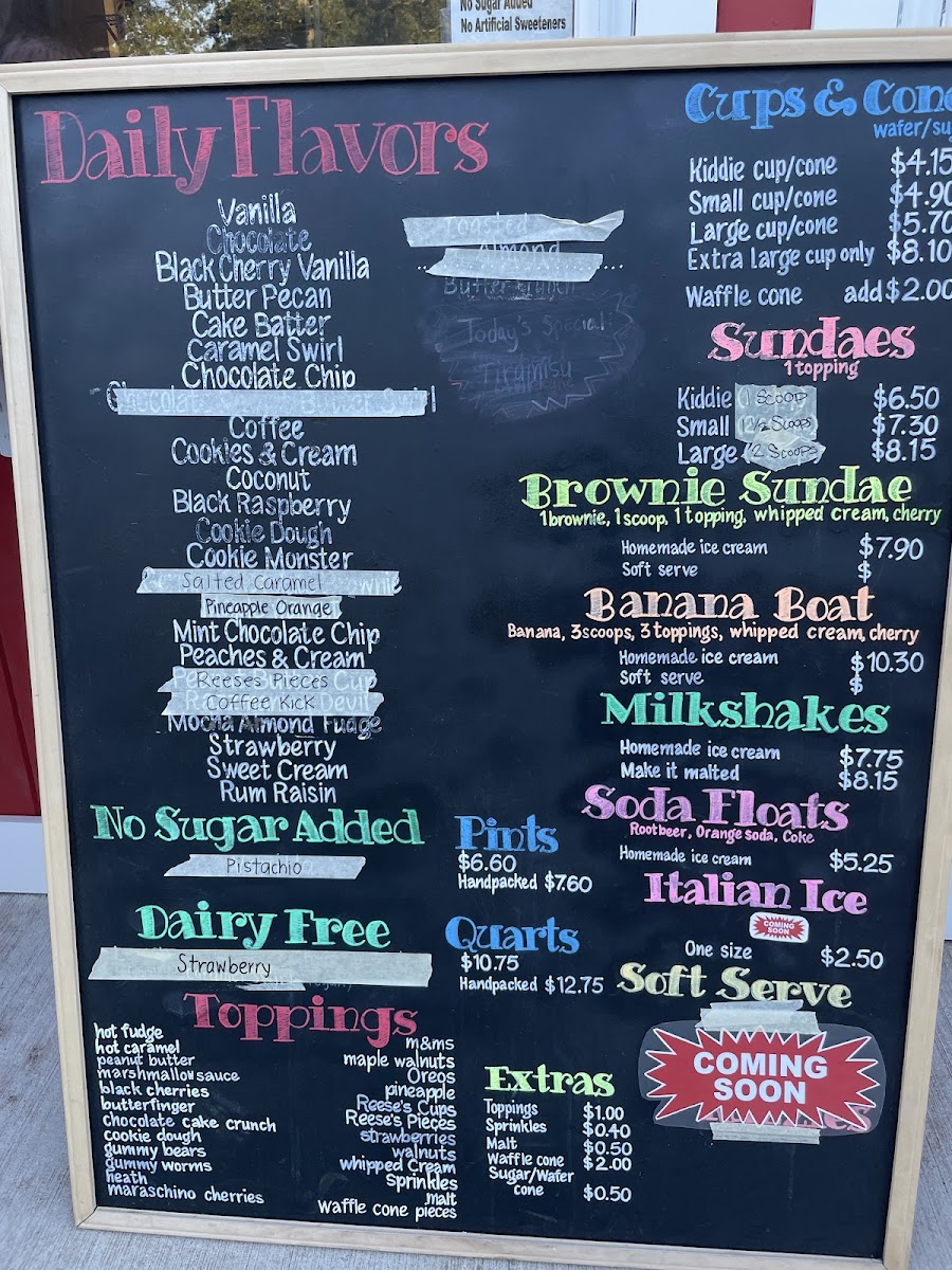 Rich Farm Ice Cream, Middlefield Photo Menu 7
