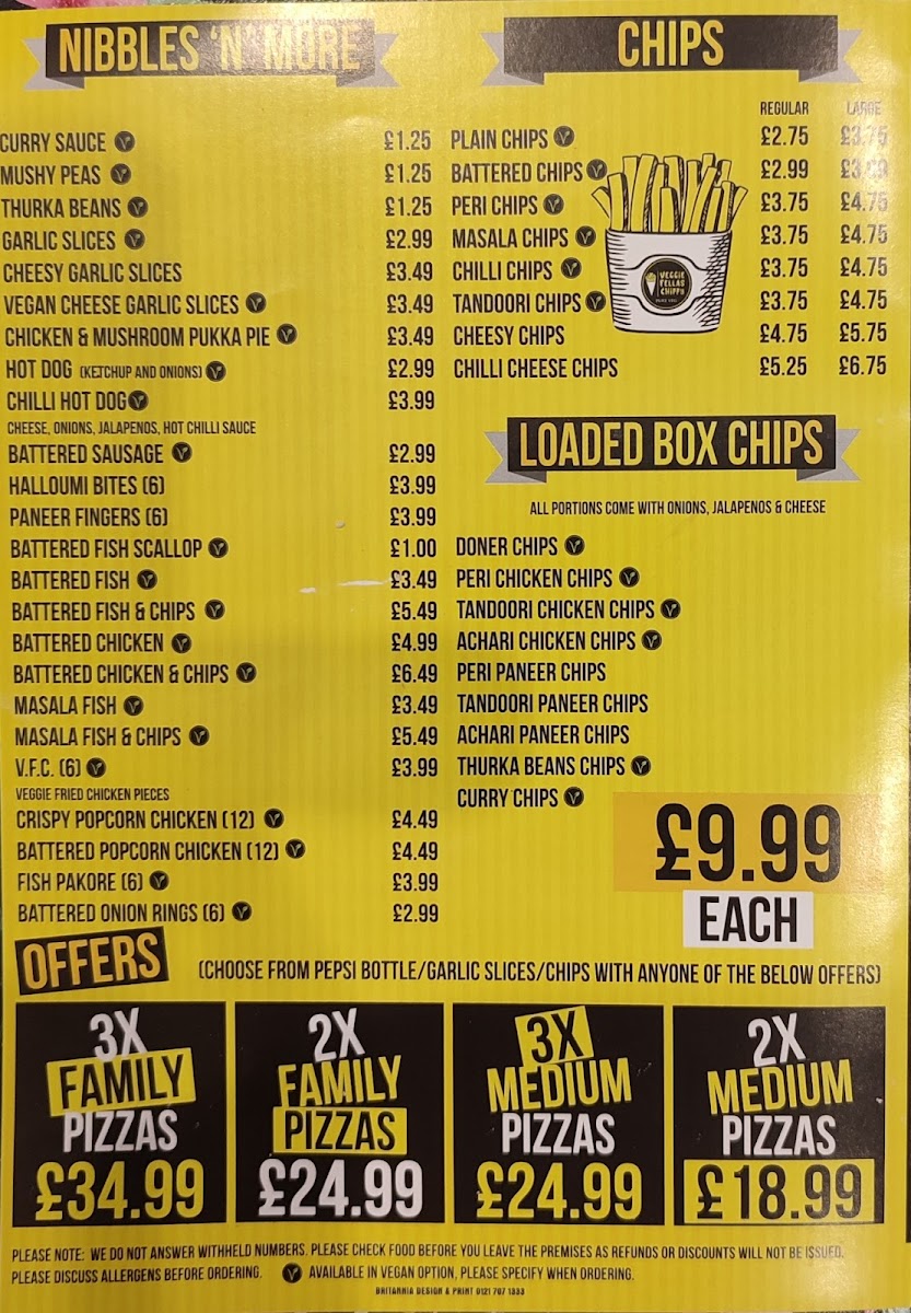 Veggie Fellas Chippy Photo Menu 1