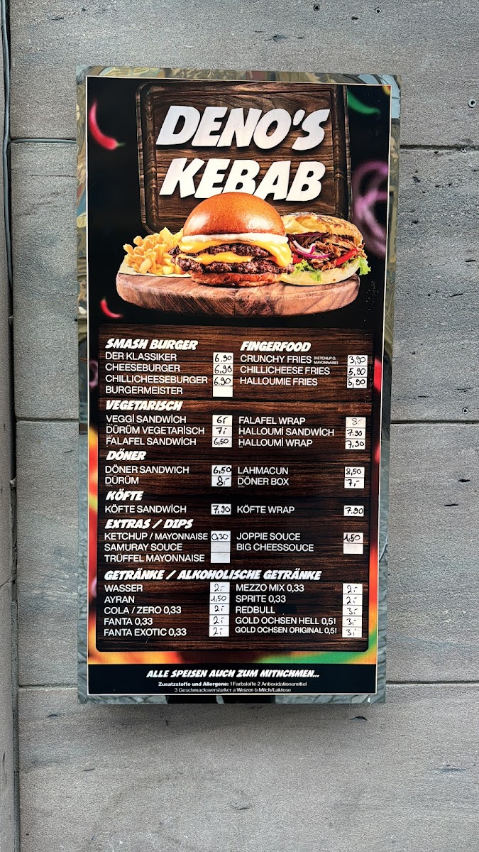 Deno's Kebab / Smash Burger, Ulm Photo Menu 1
