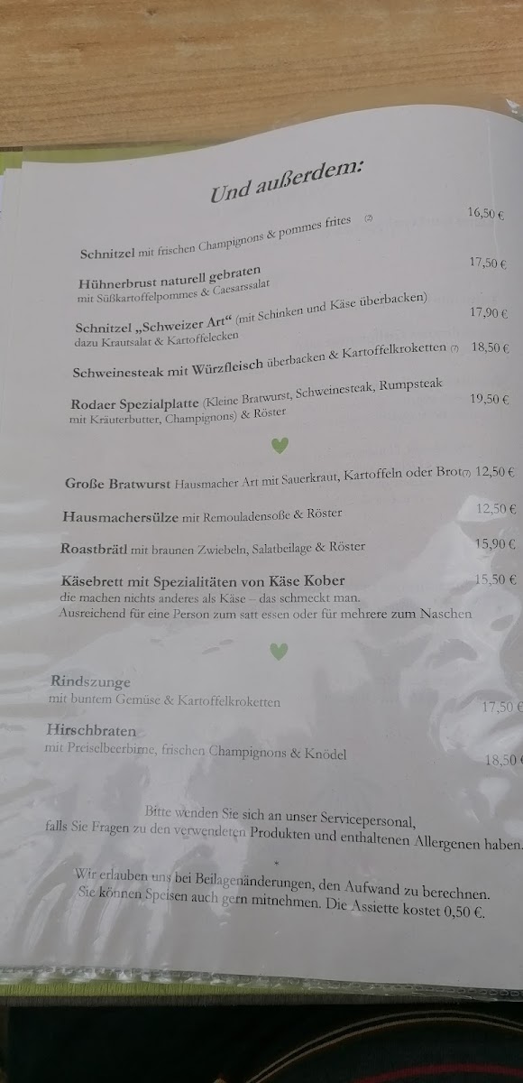 Dorfkrug Roda GmbH Photo Menu 8
