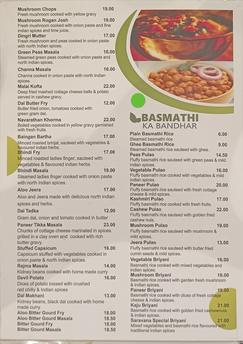 Restoran Saravanaa Bhavan • Leboh Ampang Photo Menu 2