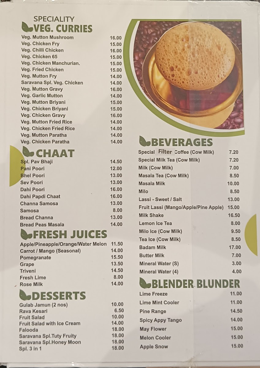 Restoran Saravanaa Bhavan • Leboh Ampang Photo Menu 7