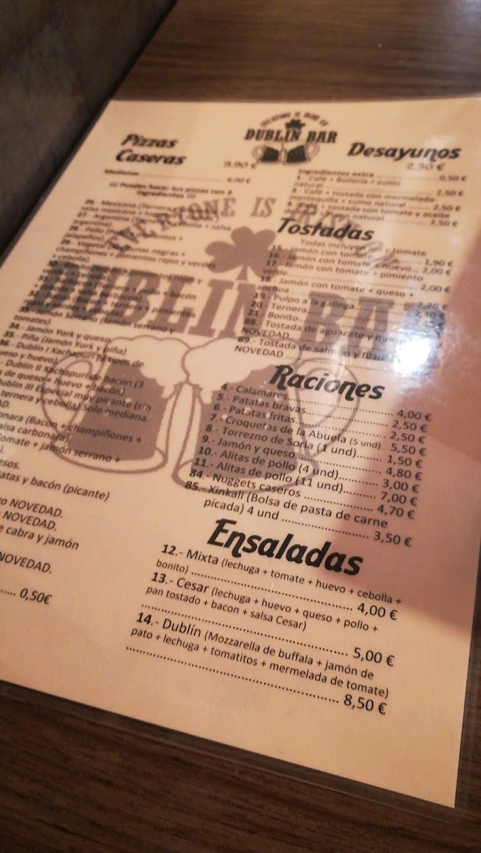 Dublin Bar Restaurante Photo Menu 6
