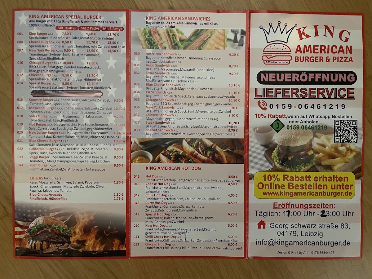 King American Burger Leipzig Photo Menu 1