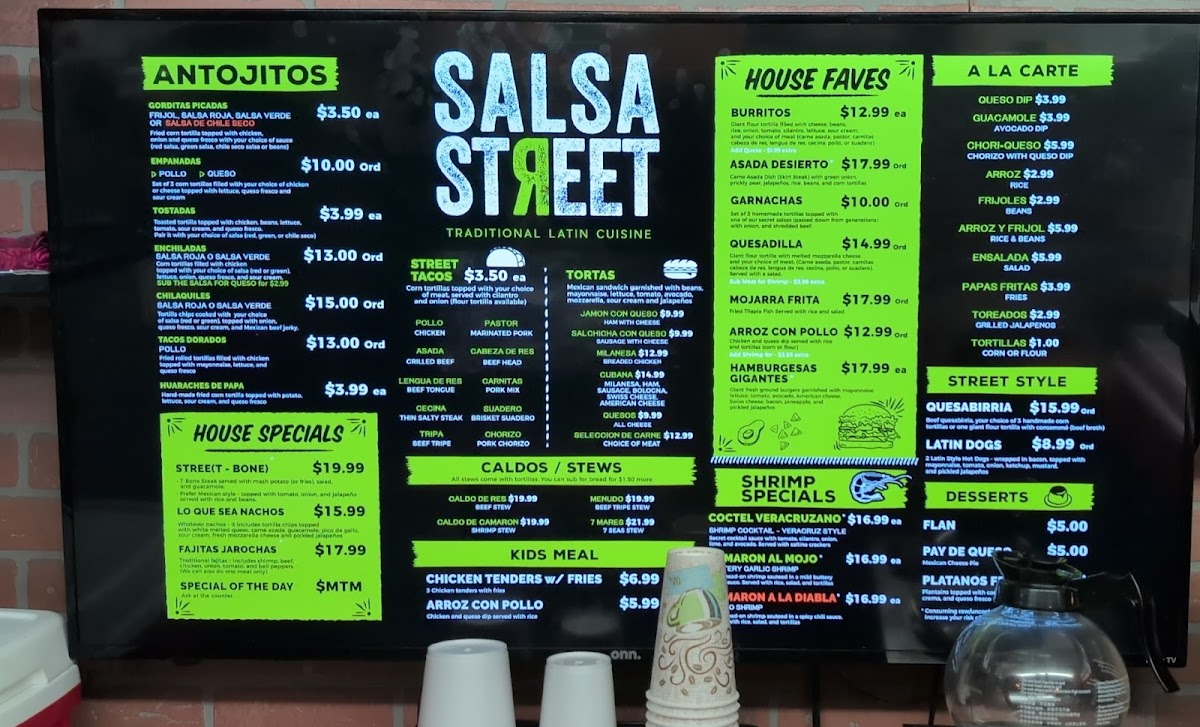 Salsa Street Photo Menu 3