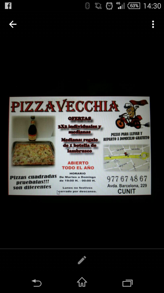 Pizzavecchia Cunit Photo Menu 6