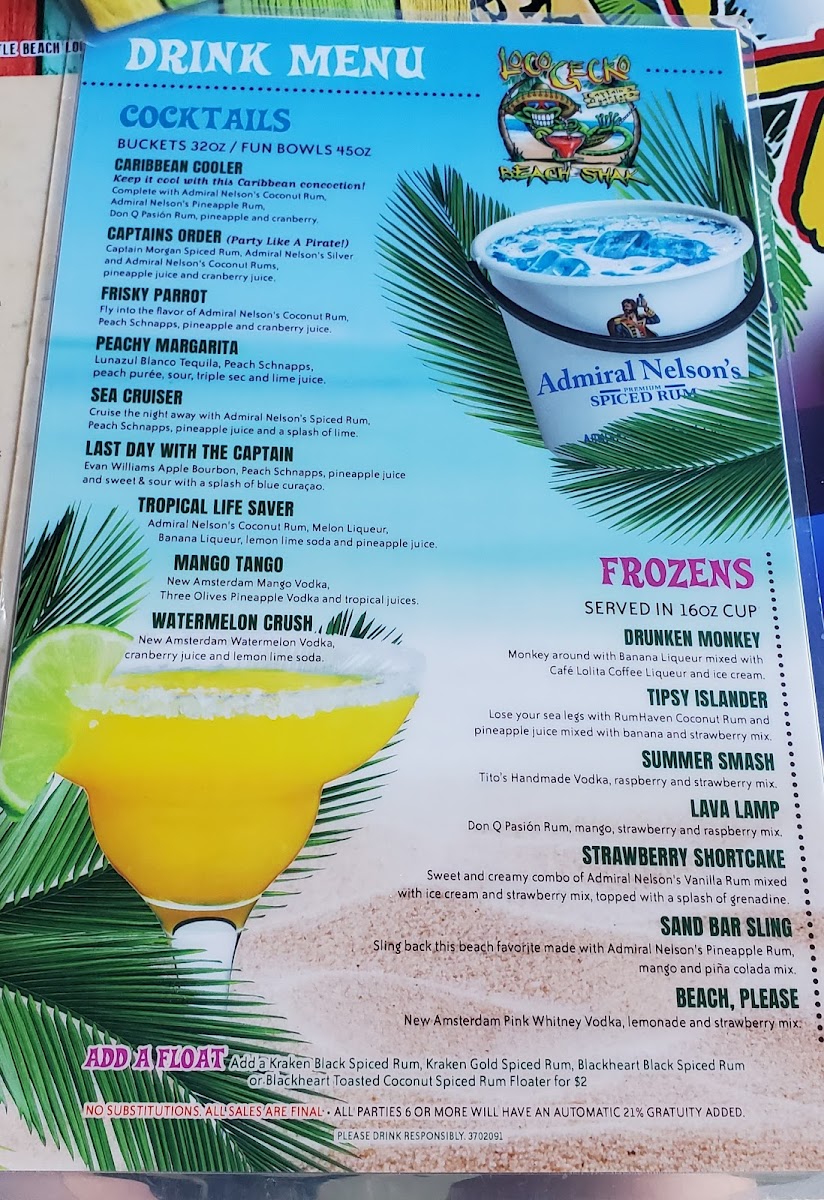 Loco Gecko Beach Shak Photo Menu 1
