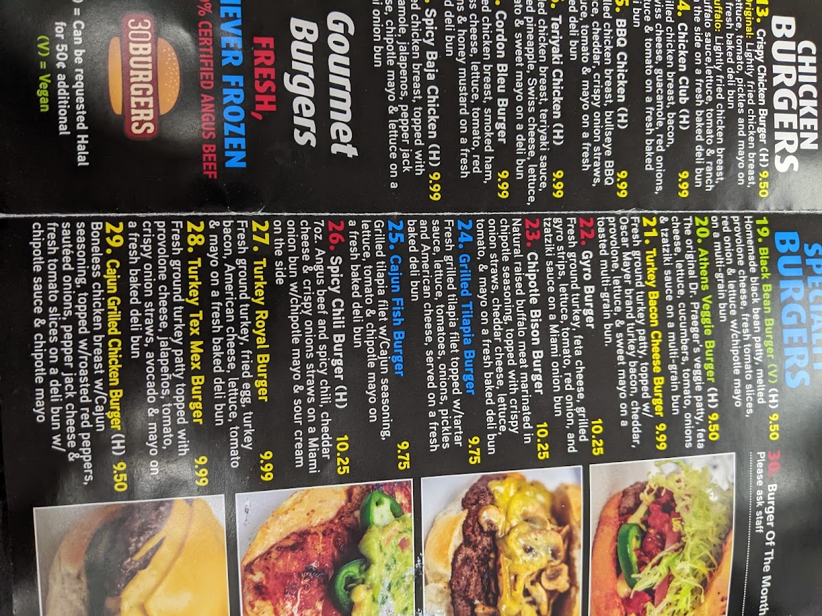 30 Burgers Photo Menu 5