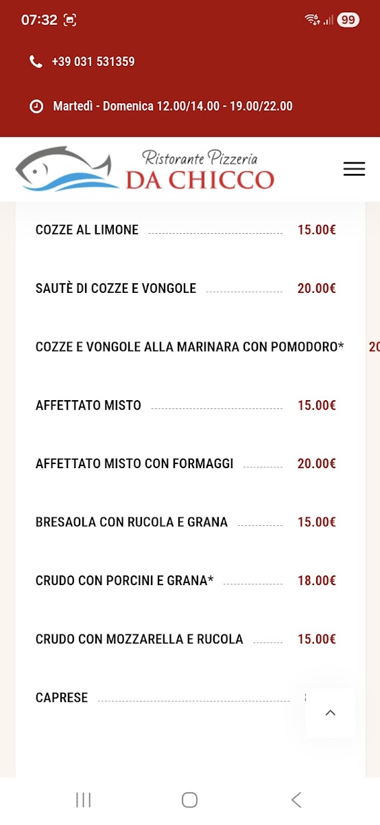 Ristorante Pizzeria Da Chicco Photo Menu 10