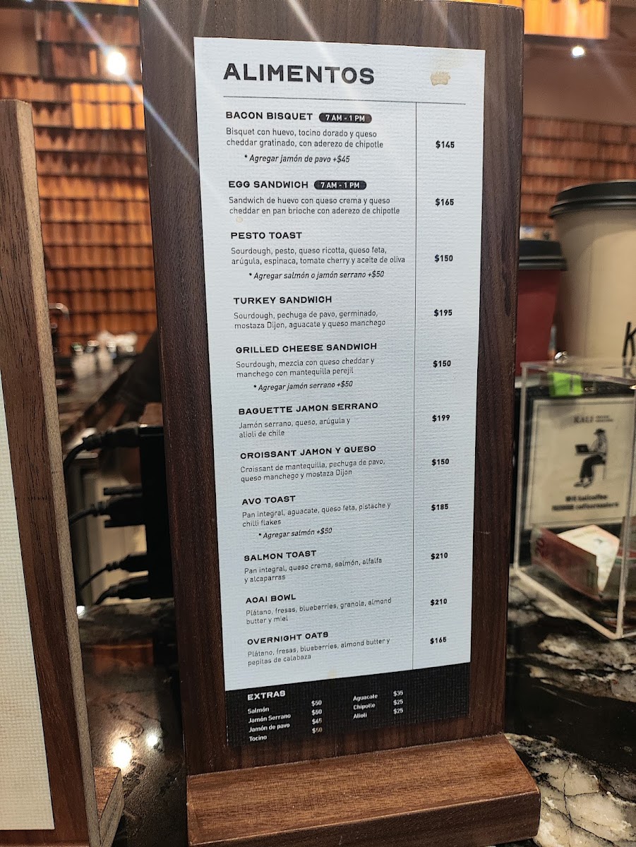 Kali Coffee Roasters Photo Menu 1