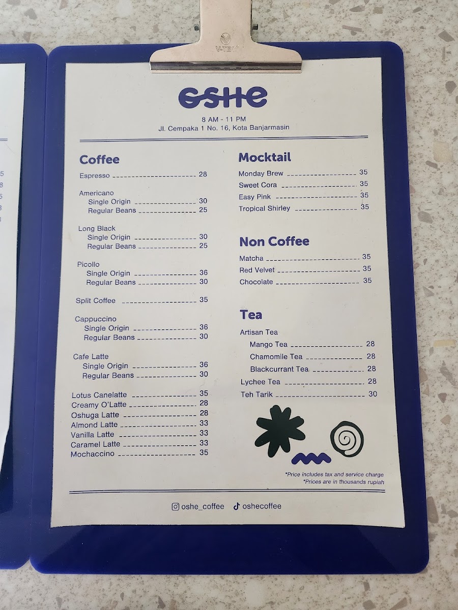 Oshe Coffee Photo Menu 7