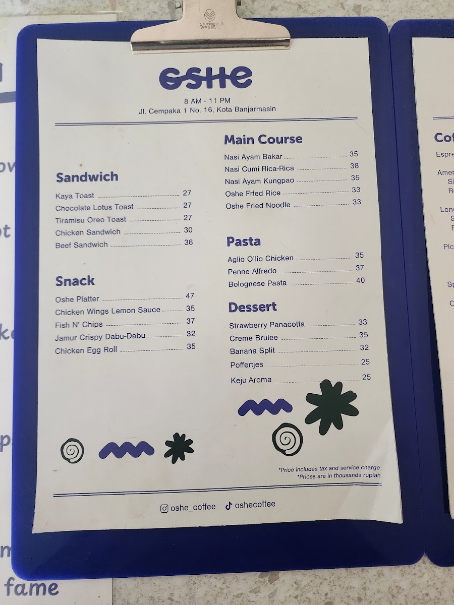 Oshe Coffee Photo Menu 9