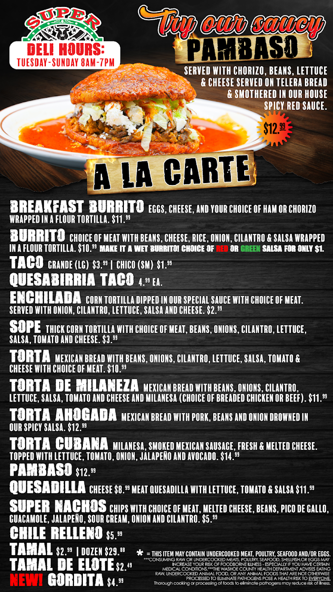 Super Carniceria Photo Menu 1