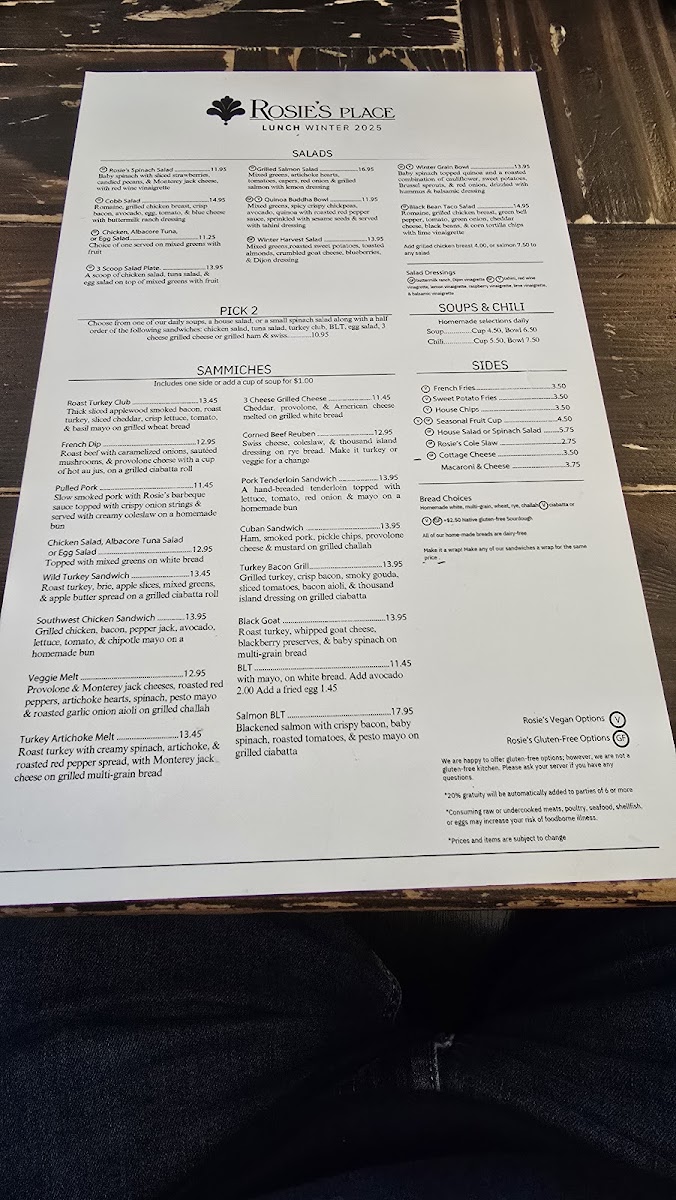 Rosie's Place Photo Menu 6