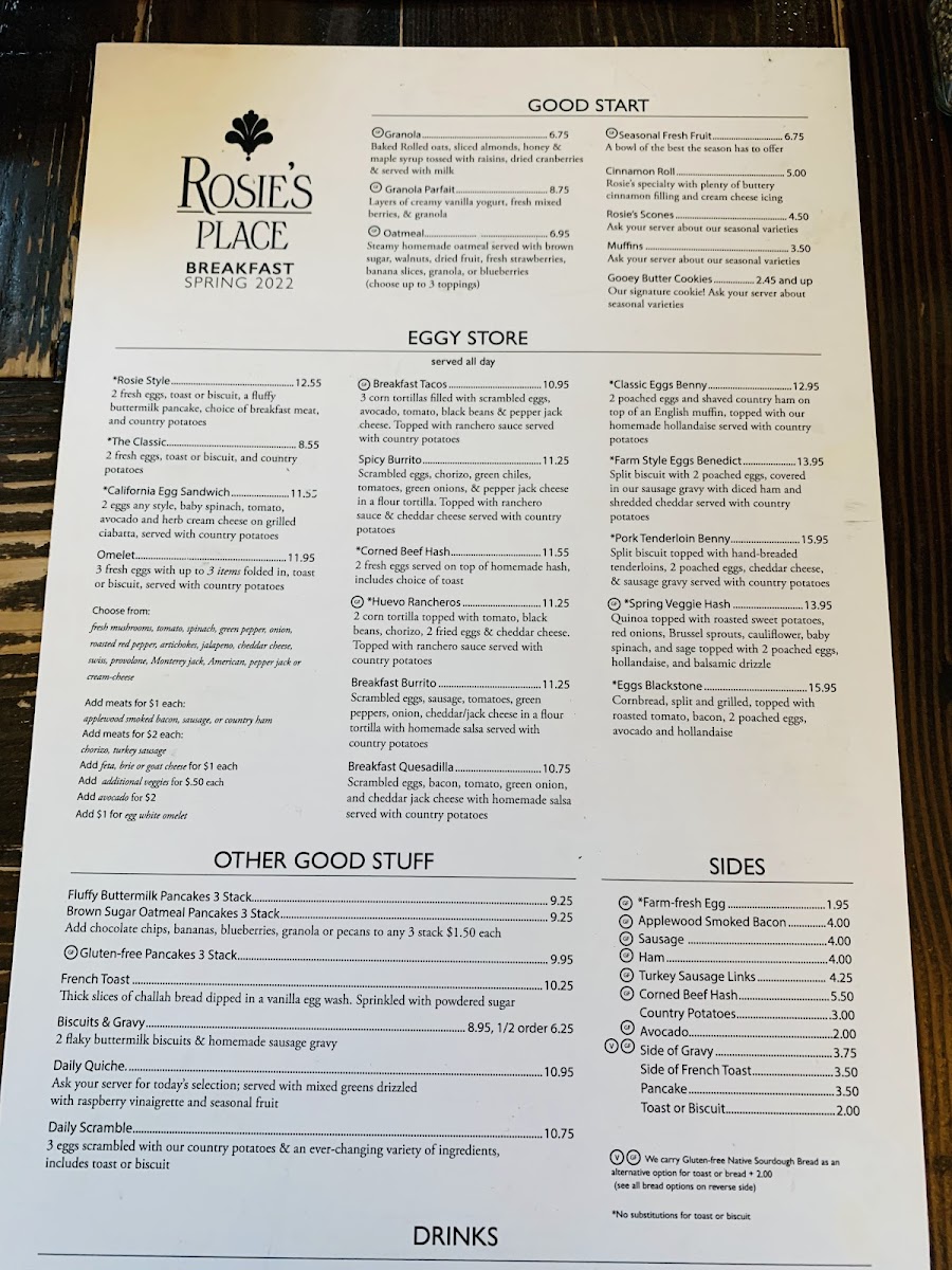 Rosie's Place Photo Menu 8