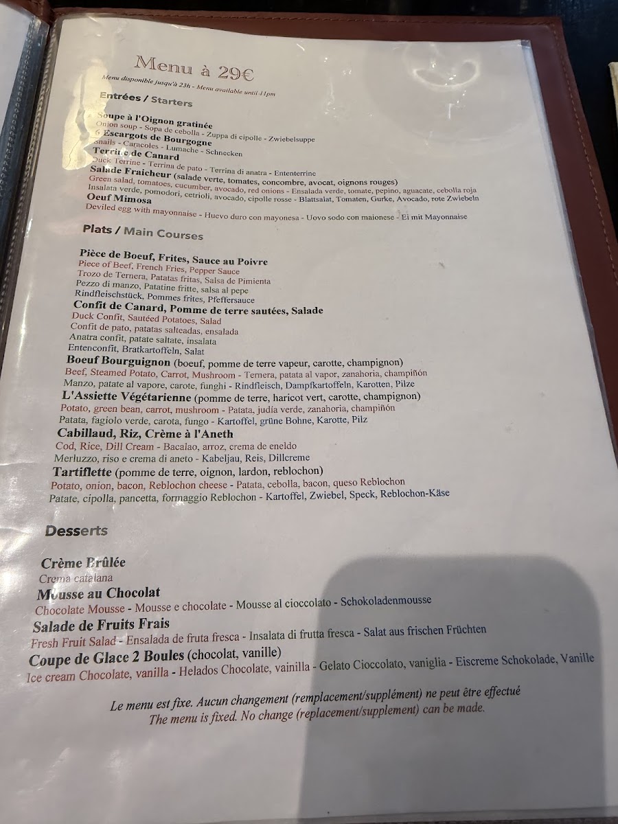 Le Marmiton de Lutèce Photo Menu 3
