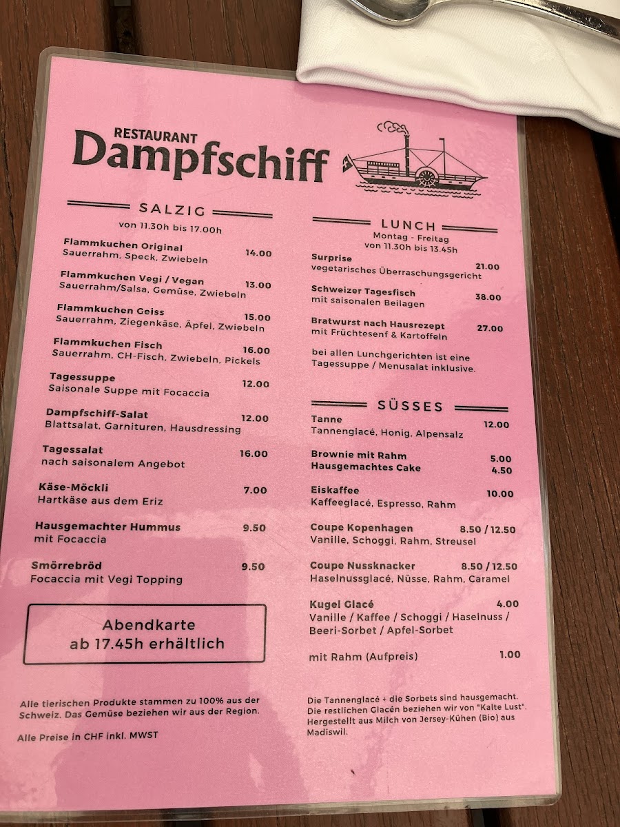 Dampfschiff Photo Menu 3