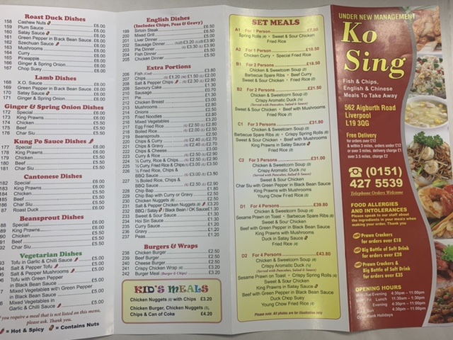 Ko Sing Photo Menu 2