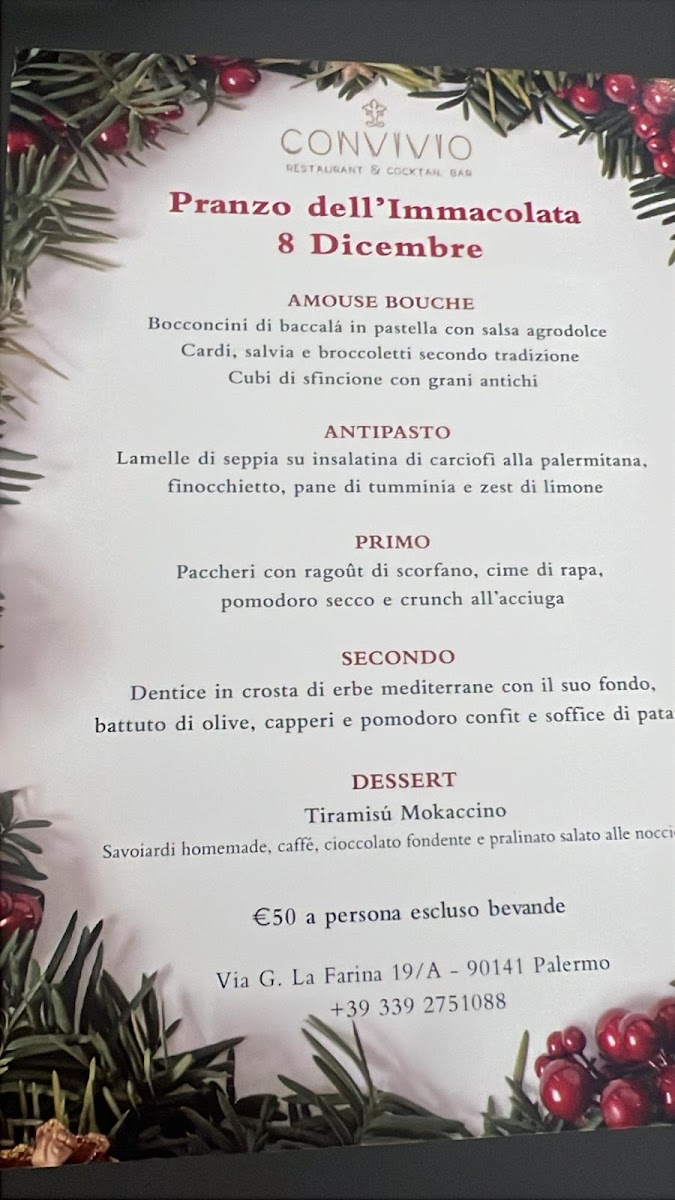 Convivio - Restaurant & Cocktail Bar Photo Menu 1