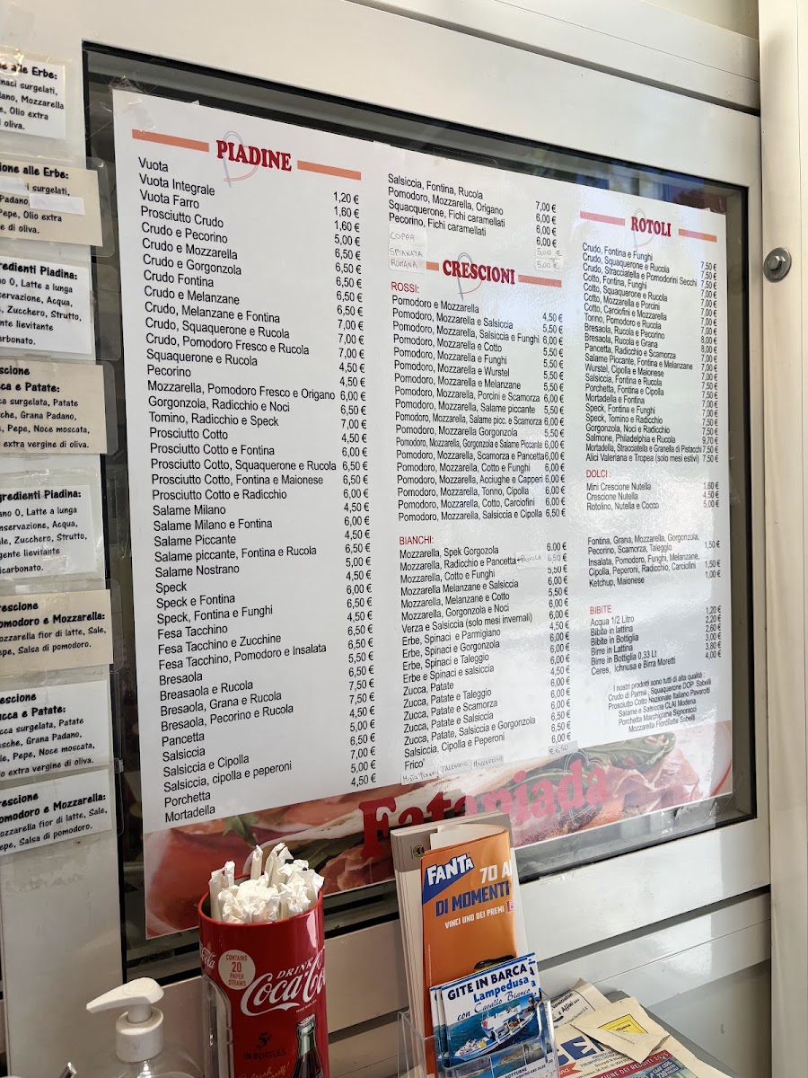 Fatapiada 2002 Stadium Piadina Kiosk Photo Menu 1